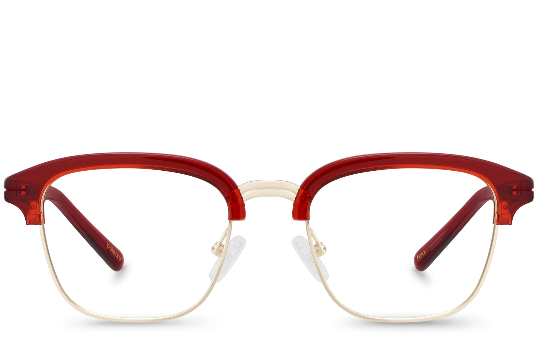 Ford View Red Semi rimless Red Eco Acetate Glasses Polette 