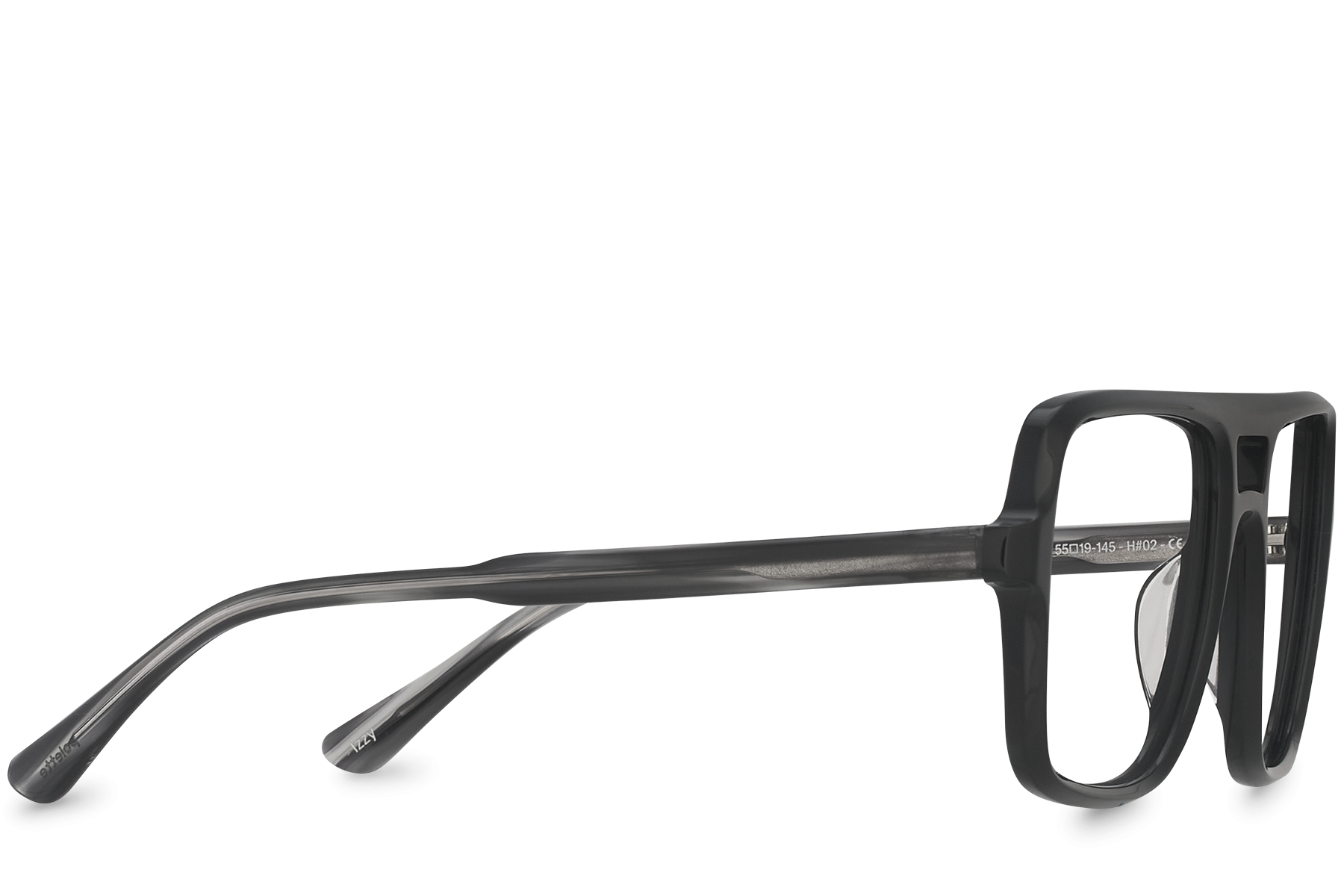 Izzy Black Black Aviator Molecular recycled acetate glasses