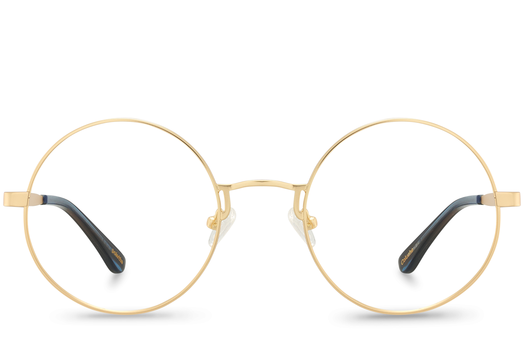 Coluche Gold Golden Round Metal glasses polette Polette US