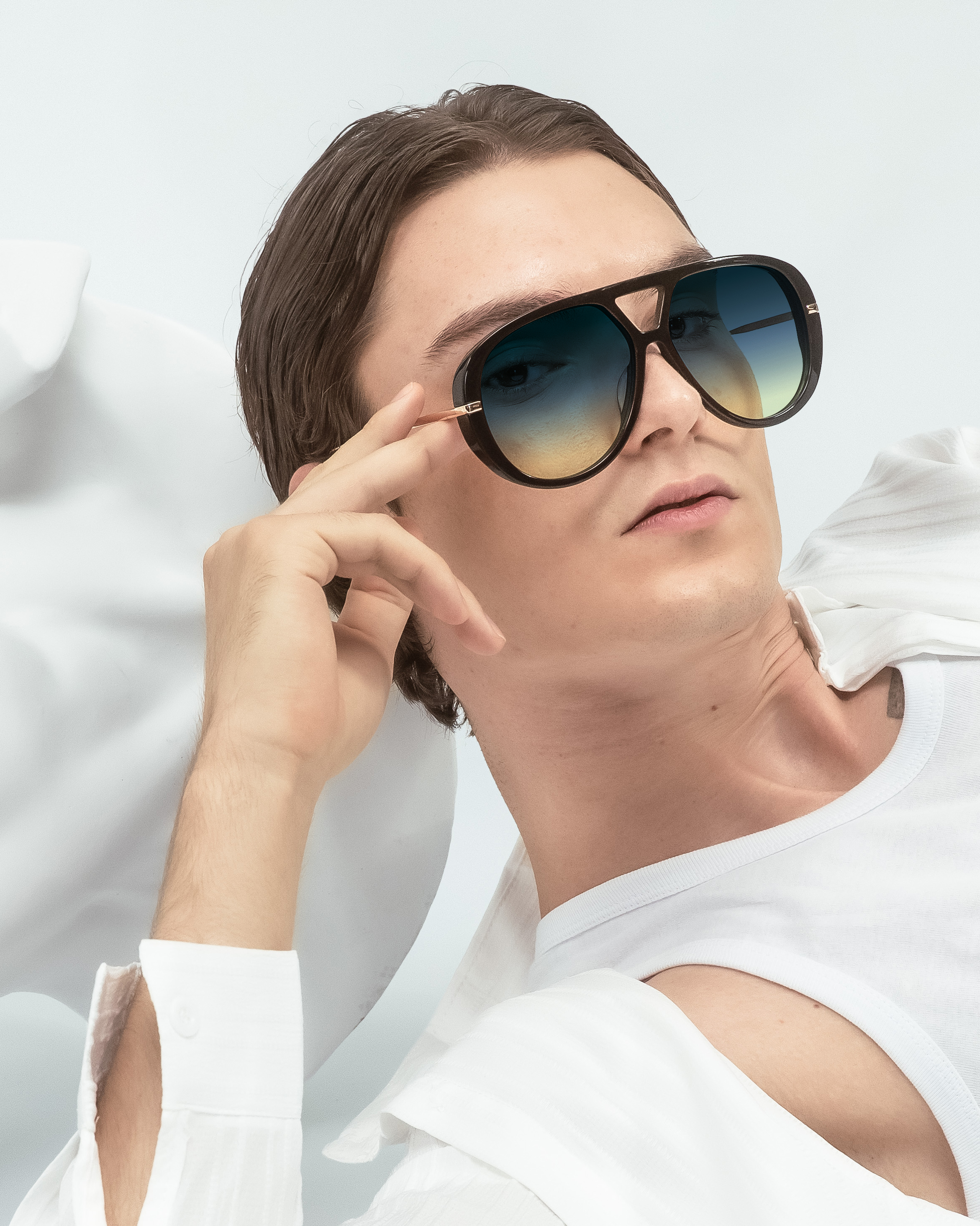 Alpha Glasses on Model